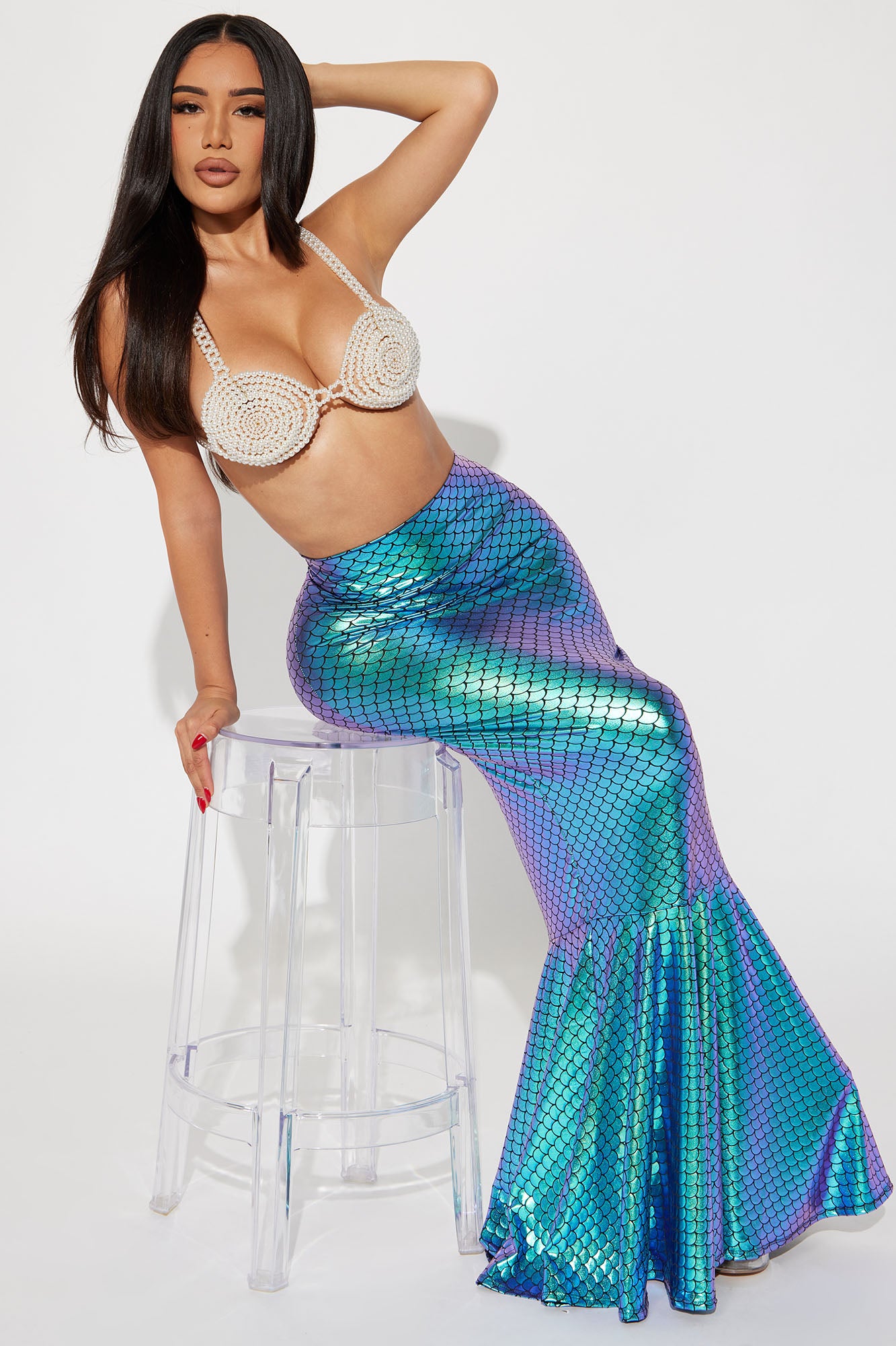 Under The Sea Mermaid Skirt Costume Starter - Turquoise