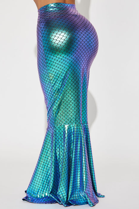 Beautiful Sea Creature Mermaid Skirt Costume Starter - Turquoise, Fashion  Nova, Costumes