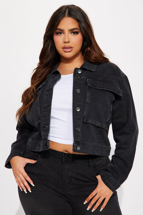 Fashion nova hotsell black denim jacket