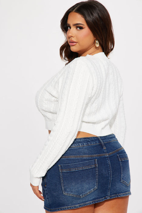Cropped online sweater white