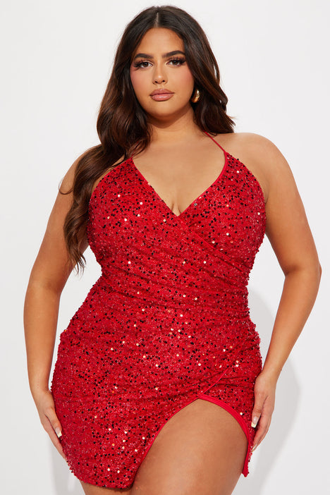 Amaya Sequin Mini Dress Red Fashion Nova Dresses Fashion Nova