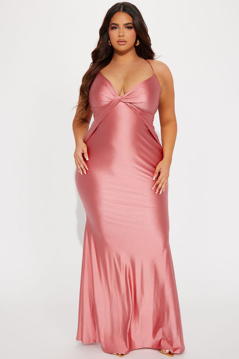 Salmon pink top dress plus size