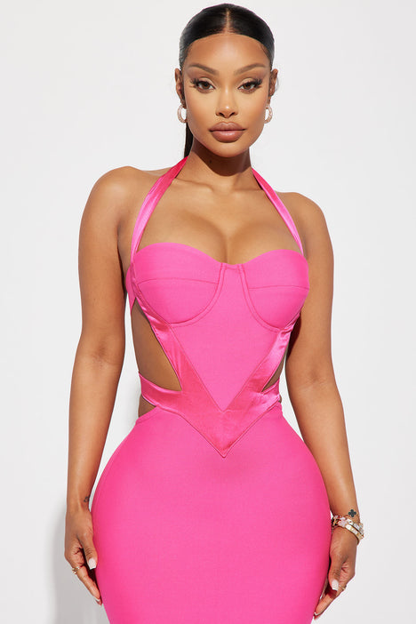 Hailie Bandage Maxi Dress - Hot Pink
