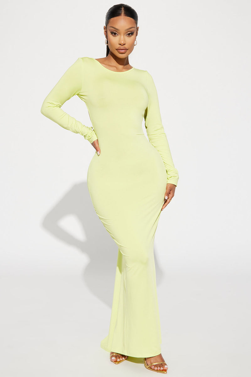 Full Glam Backless Maxi Dress - Neon Green | Fashion Nova, Dresses ...