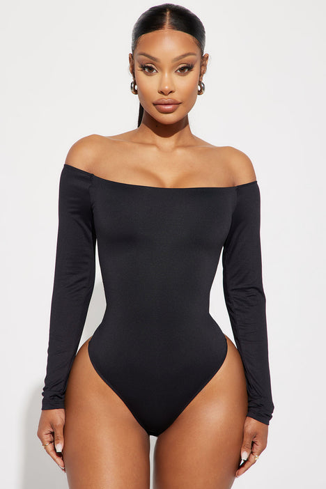 Kiara Off Shoulder Bodysuit - Black