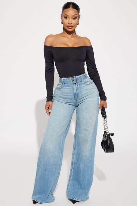 Wide leg jeans fashion nova hot sale