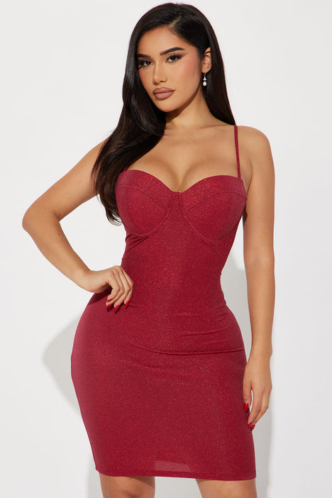 Red bodycon dress fashion nova top