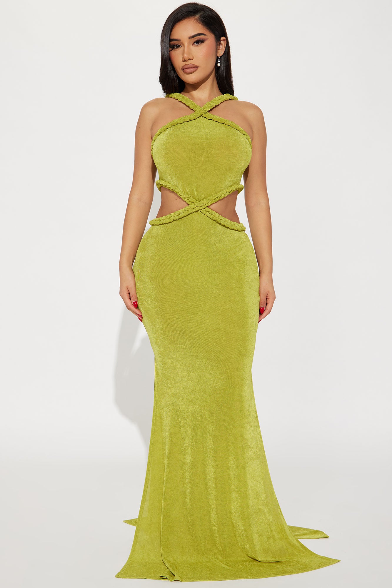 Caicos Braided Maxi Dress Olive Fashion Nova Dresses