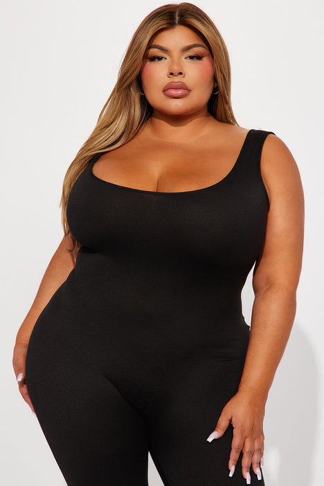 Fashion nova plus size black jumpsuit top