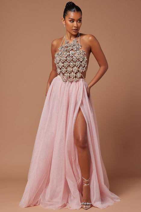 Pink evening discount skirt
