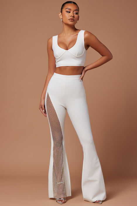 White outlet pant set