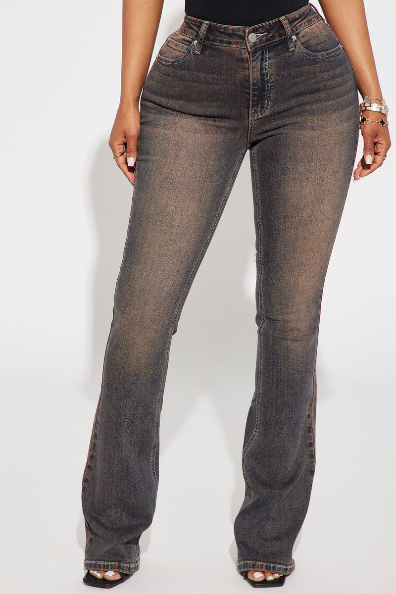 Sahara Tinted Stretch Bootcut Jeans - Dark Wash | Fashion Nova, Jeans ...
