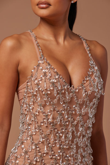 Silver embellished sale mini dress