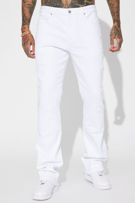 White stacked skinny jeans sales