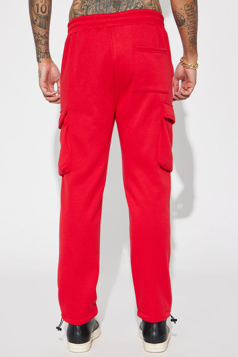 With It Cargo Sweatpants Red