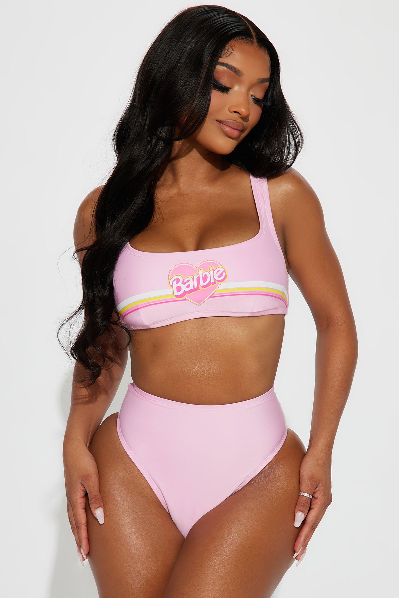 Women's Barbie Girl 3 Piece Bikini Set in Pink Size XL by Fashion Nova