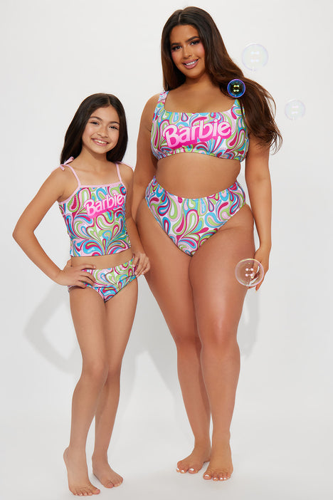 Mini Barbie Girl 2 Piece Tankini Multi Color