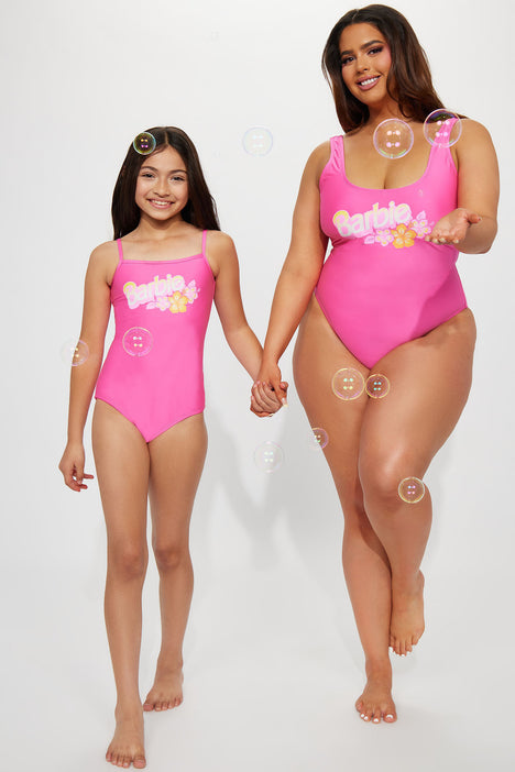 Mini Barbie Sun And Fun 1 Piece Swimsuit Hot Pink Fashion Nova