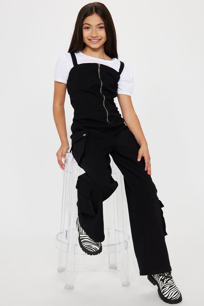 Mini Lovely Times Wide Leg Utility Jumpsuit - Black | Fashion Nova ...