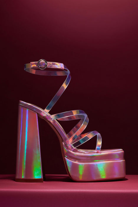 Iridescent best sale platform heels