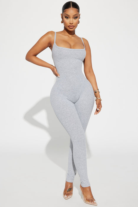 Grey jumpsuit shop womens