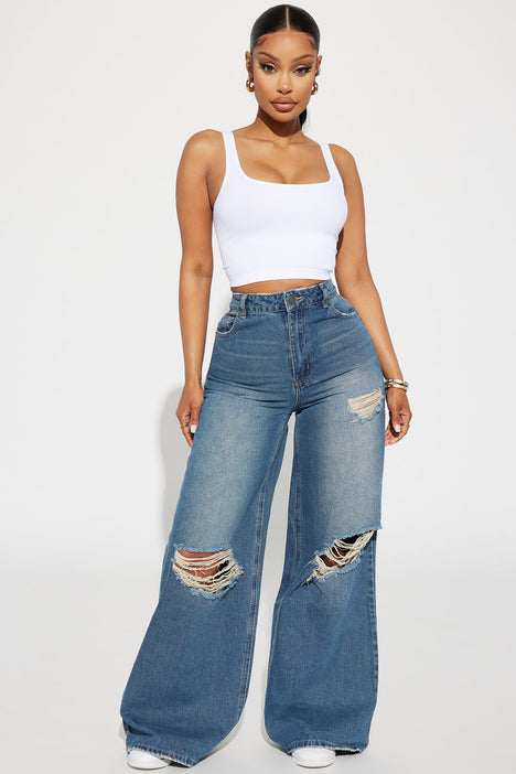 Pop Out 90 s Baggy Jeans Medium Wash