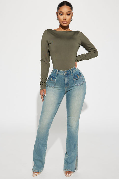 Desert State Y2K Tinted Stretch Bootcut Jeans Vintage Wash