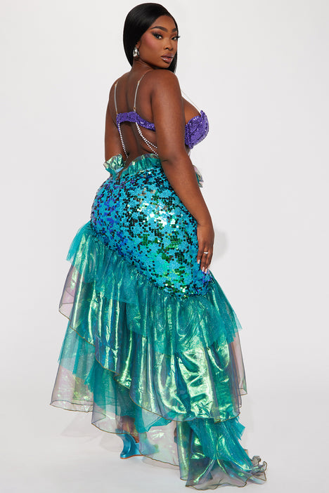 Beautiful Sea Creature Mermaid Skirt Costume Starter - Turquoise, Fashion  Nova, Costumes