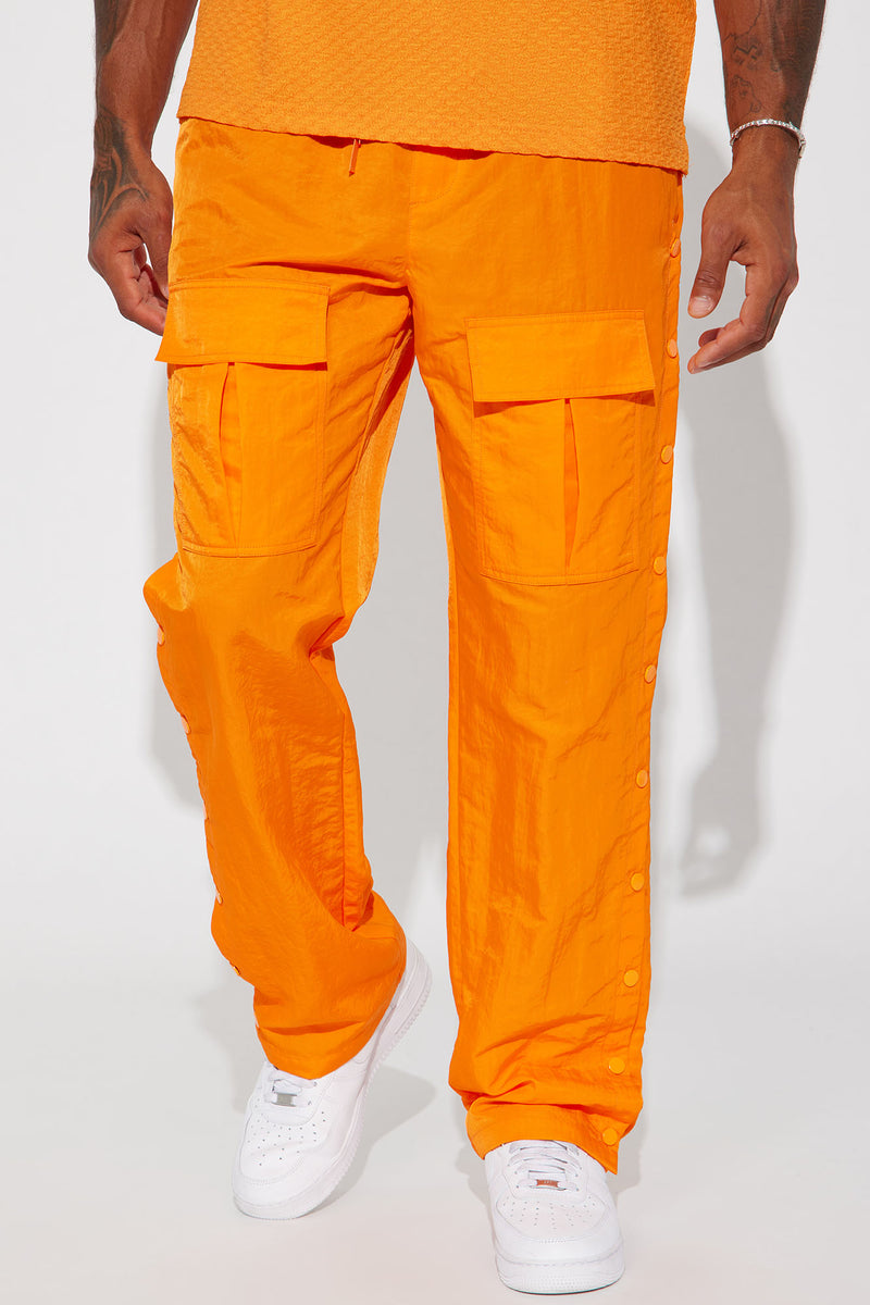 Carrying Weight Nylon Snap Cargo Pants - Orange | Fashion Nova, Mens ...