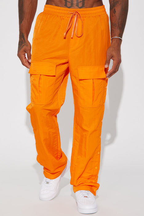 Carrying Weight Nylon Snap Cargo Pants - Orange