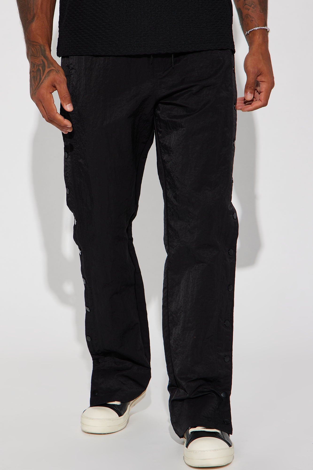 Fast Getaway Nylon Snap Pants Black Fashion Nova Mens Pants