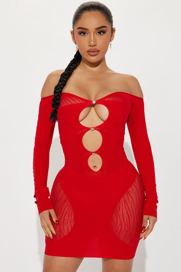 Fashion nova red 2025 dress off the shoulder