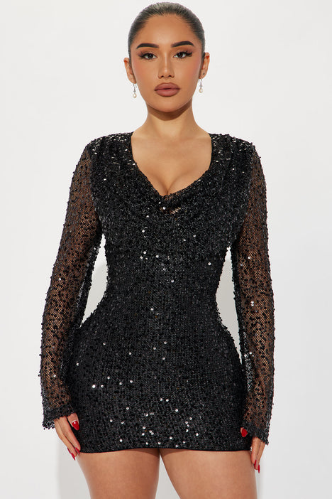 Fashion Nova 100% Polyester Solid Black Cocktail Dress Size 3X