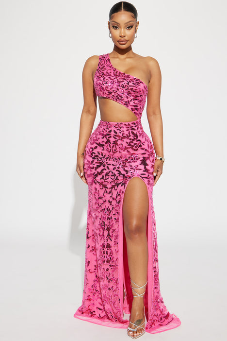 Fashion nova shop pink sequin dress