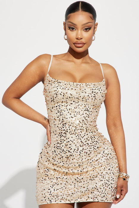 Gold glitter short outlet dress