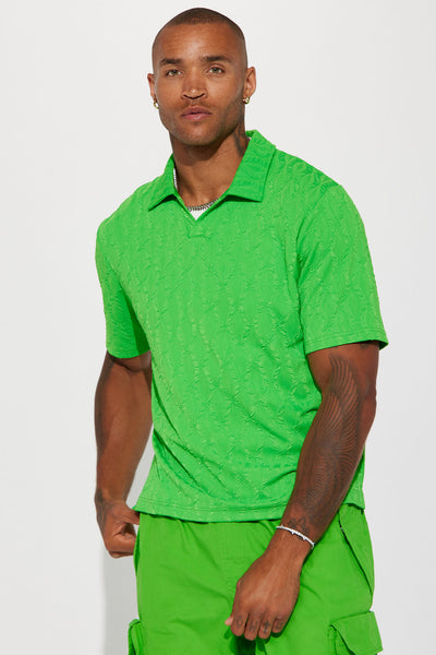 Ruched Helix Short Sleeve Polo Green Fashion Nova Mens Tees