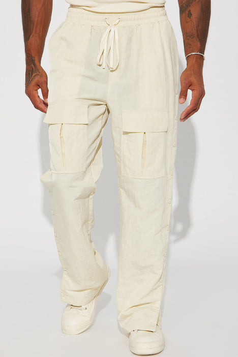 Carrying Weight Nylon Snap Cargo Pants Off White
