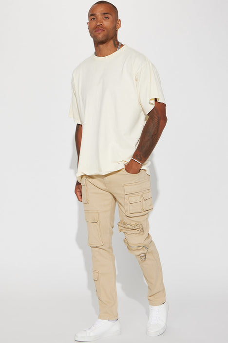 Only & Sons Plus slim fit cargo shorts in beige