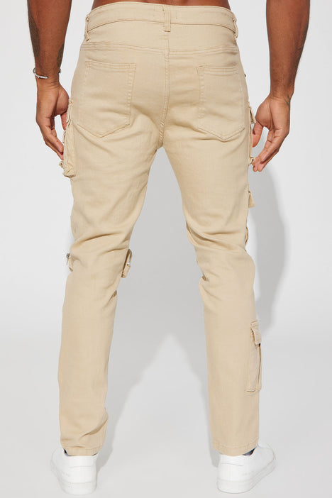Khaki jeans with side pockets top