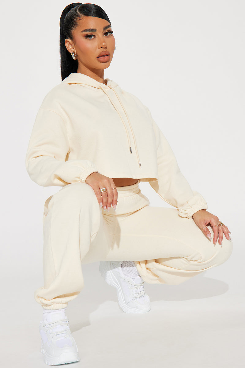 Find Out Fleece Jogger Set - Cream | Fashion Nova, Matching Sets ...