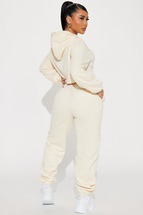 Cream hoodie top and joggers