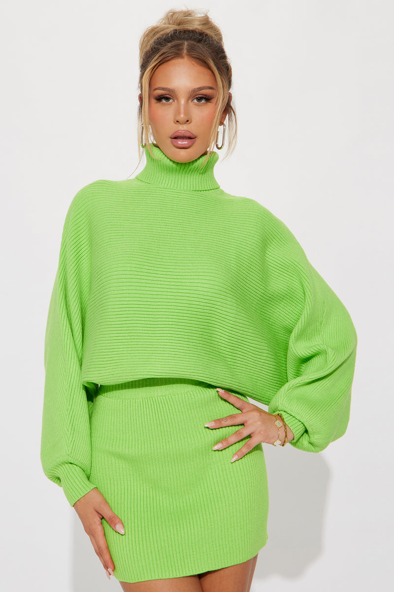 Skye Sweater Skirt Set - Lime | Fashion Nova, Matching Sets | Fashion Nova