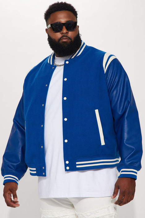 Letterman jacket blue sale