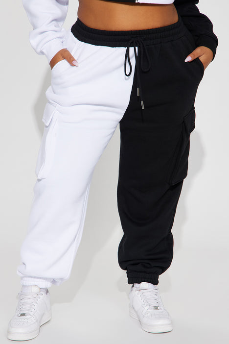 Black and sale white jogger