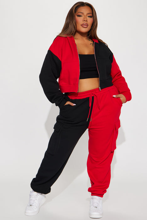 Red and shop black joggers womens