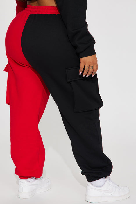 Black and red joggers womens new arrivals