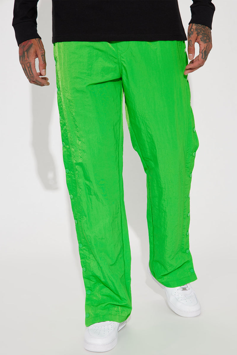 Fast Getaway Nylon Snap Pants - Green | Fashion Nova, Mens Pants ...