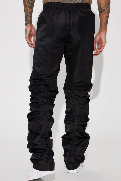 Pull Up Stacked Nylon Pants Black Fashion Nova Mens Pants