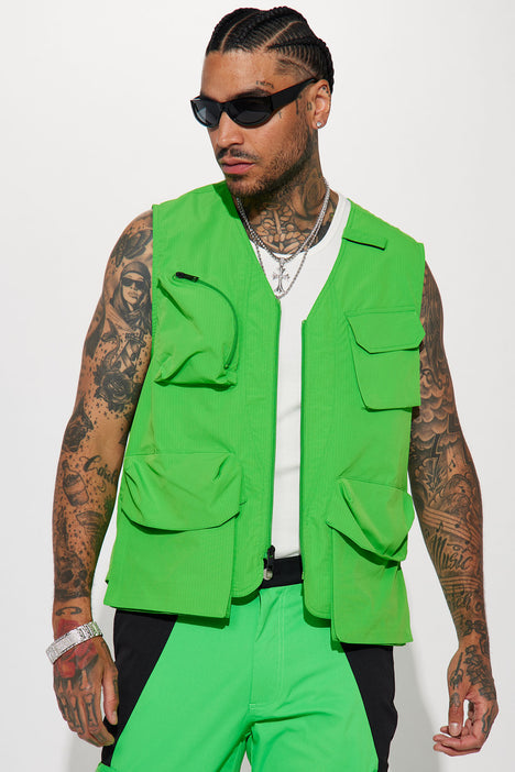 Sleeveless Neon Utility Vest