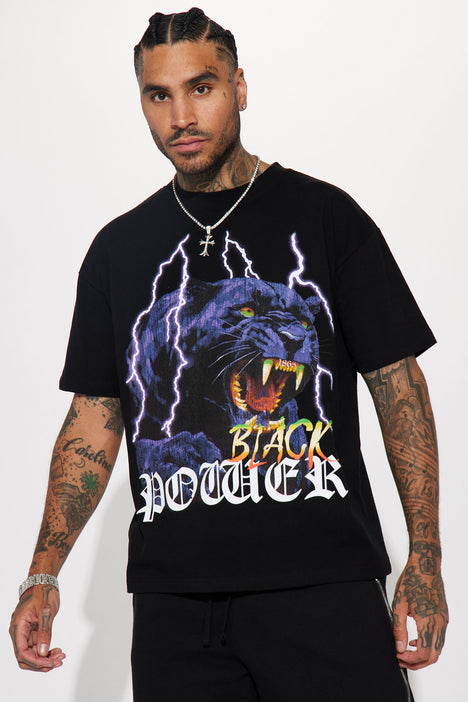 Black power graphic tees top